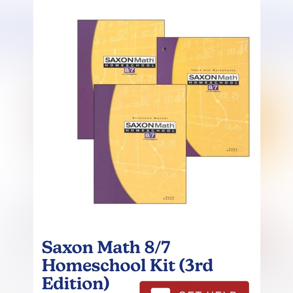Saxon Math 8/7 Homeschool Kit (3rd Edition)